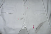 Tayion Mens Classic fit Suit Jacket Blazer 44 L White Solid Stretch