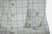 Michael Kors Mens Classic fit Sport Coat Blazer 48 R Beige Plaid Stretch