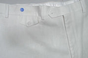 Tayion Mens Classic fit Dress Pants 40 / 30 White Herringbone Stretch