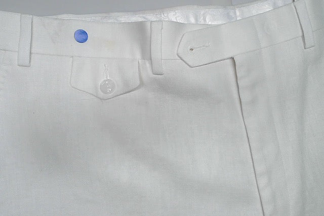 Tayion Mens Classic fit Dress Pants 40 / 30 White Herringbone Stretch