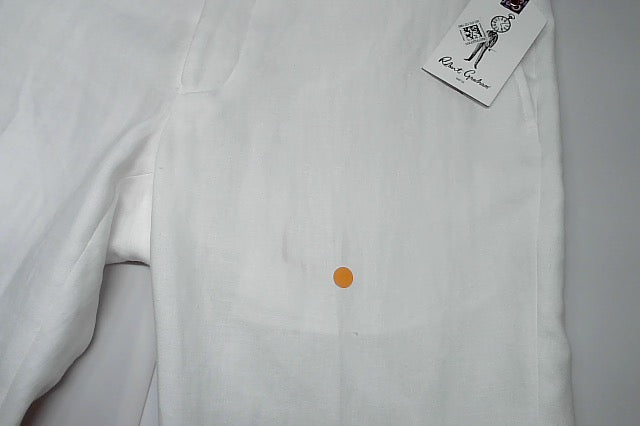 Robert Graham Mens Slim fit Dress Pants 34 / 37 White Solid Stretch