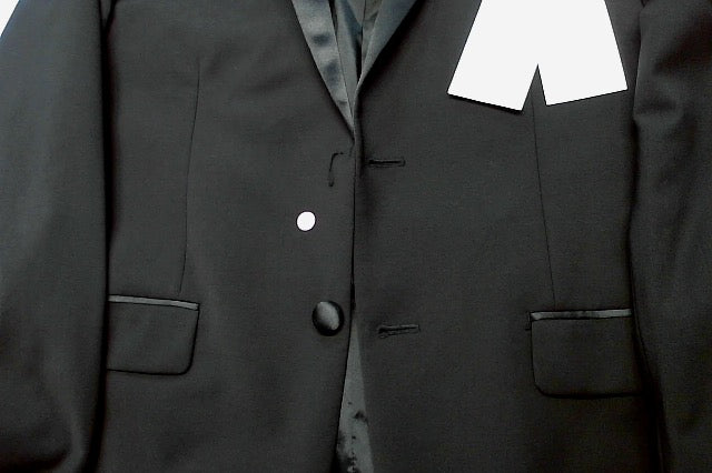 Calvin Klein Mens Skinny fit Tuxedo Jacket Blazer 40 R Black Solid Stretch