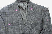 Michael Kors Mens Classic fit Sport Coat Blazer 42 S Charcoal Grey Plaid Stretch