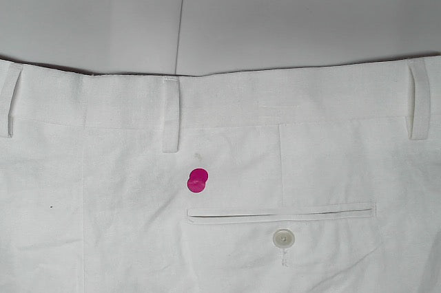 Tommy Hilfiger Mens Modern fit Dress Pants 38 / 32 White Solid Stretch Linen