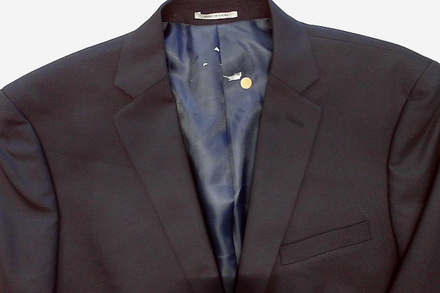 Alfani Mens Slim fit Suit Jacket Blazer 42 R Navy Blue Solid Stretch