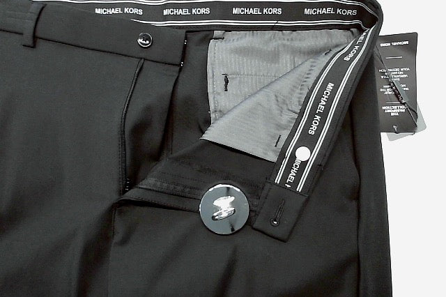 Michael Kors Mens Classic fit Dress Pants 34 / 32 Black Solid Stretch