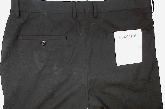 Kenneth Cole Mens Skinny fit Dress Pants 34 / 32 Black Solid Stretch