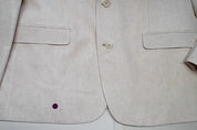 Bar Iii Mens Slim fit Sport Coat Blazer 42 R Beige Solid Stretch Linen