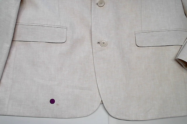 Bar Iii Mens Slim fit Sport Coat Blazer 42 R Beige Solid Stretch Linen