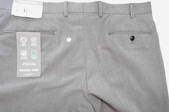 Michael Kors Mens Classic fit Dress Pants 35 / 30 Mid Grey Solid Stretch