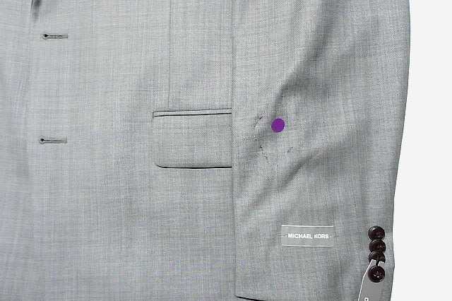 Michael Kors Mens Classic fit Sport Coat Blazer 42 R Light Grey Solid Stretch