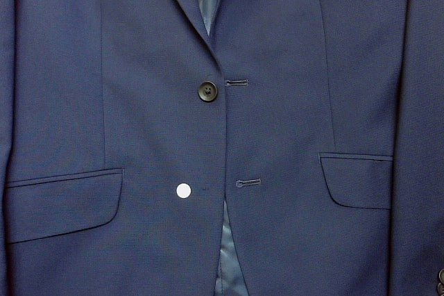 Kenneth Cole Mens Slim fit Suit Jacket Blazer 38 S Navy Blue Solid Stretch