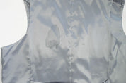 Calvin Klein Mens Slim fit Button-Up Suit Vest Large Light Blue Solid Wool