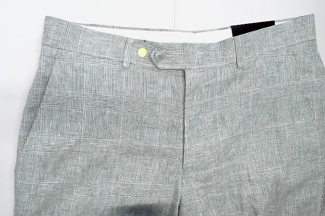 Bar Iii Mens Slim fit Dress Pants 32 / 30 Sage Green Plaid Stretch