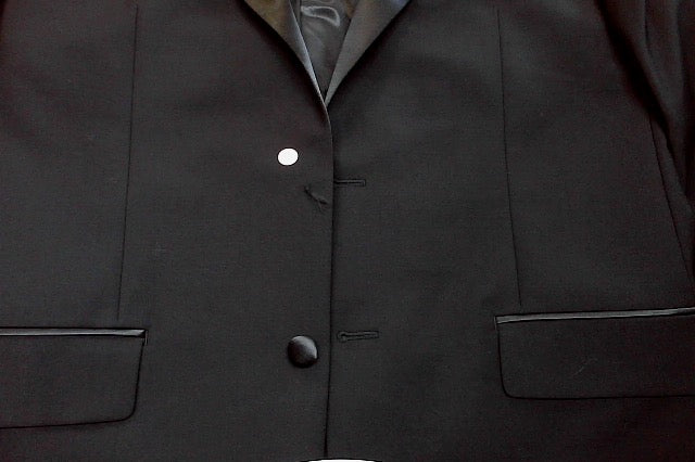 Calvin Klein Mens Slim fit Tuxedo Jacket Blazer 44 R Black Solid Stretch