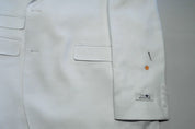 Tayion Mens Classic fit Suit Jacket Blazer 42 S White Solid Stretch