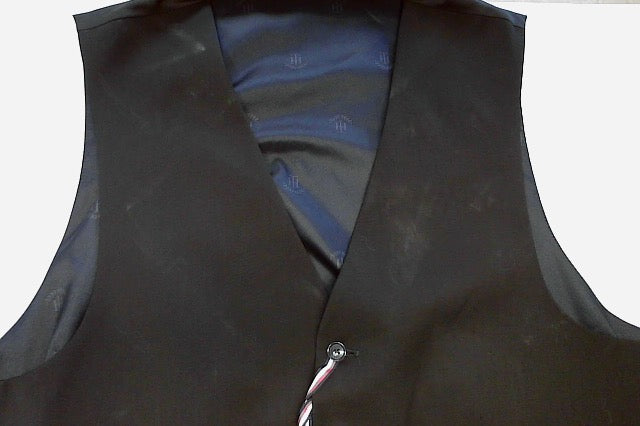Tommy Hilfiger Mens Modern fit Button-Up Suit Vest XL Black Solid Stretch