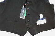 Tommy Hilfiger Mens Modern fit Button-Up Suit Vest XL Black Solid Stretch