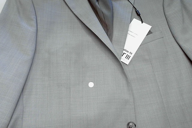 Bar Iii Mens Slim fit Suit Jacket Blazer 44 L Light Grey Solid Stretch