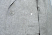 Bar Iii Mens Slim fit Suit Jacket Blazer 38 R Light Grey Solid Stretch Linen