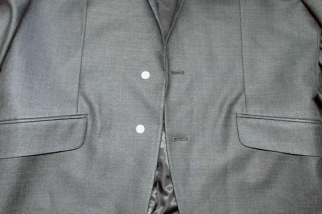 Kenneth Cole Mens Slim fit Suit Jacket Blazer 44 L Gun Metal Grey Solid Stretch