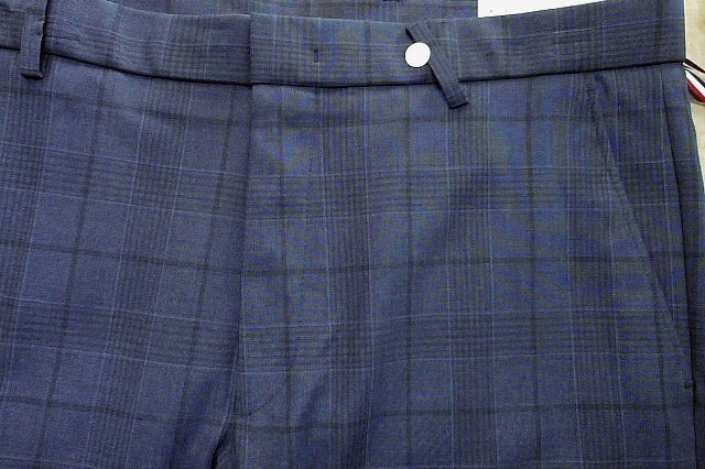 Tommy Hilfiger Mens Modern fit Dress Pants 34 / 34 Navy Blue Plaid Stretch