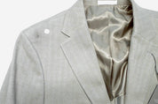 Michael Kors Mens Classic fit Sport Coat Blazer 42 R Beige Herringbone Stretch