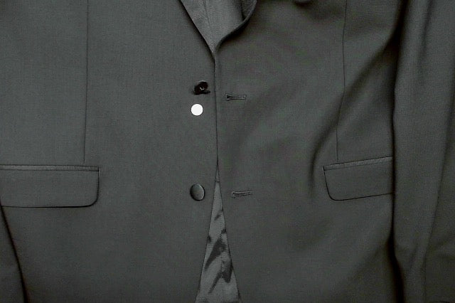 Bar Iii Mens Slim fit Tuxedo Jacket Blazer 46 R Black Solid Stretch
