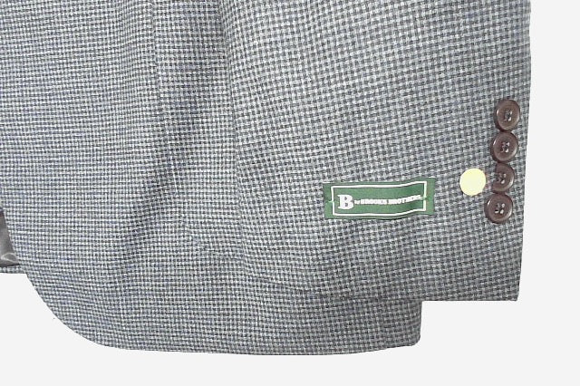 Brooks Brothers Mens Classic fit Sport Coat Blazer 44 L Navy Blue Check Stretch