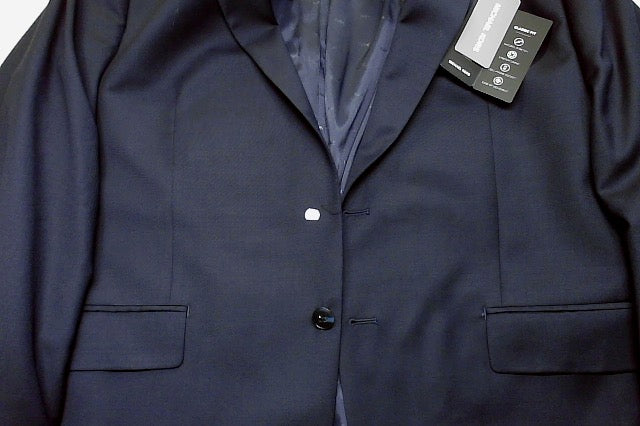 Michael Kors Mens Classic fit Suit Jacket Blazer 46 S Navy Blue Solid Stretch