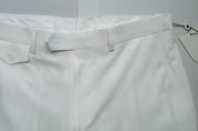 Tayion Mens Classic fit Dress Pants 32 / 30 White Solid Stretch
