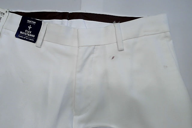 Kenneth Cole Mens Modern fit Dress Pants 30 / 30 White Check Stretch