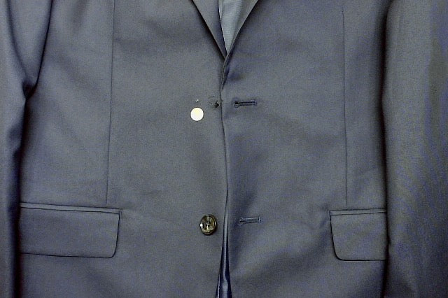Alfani Mens Slim fit Suit Jacket Blazer 38 R Navy Blue Solid Stretch