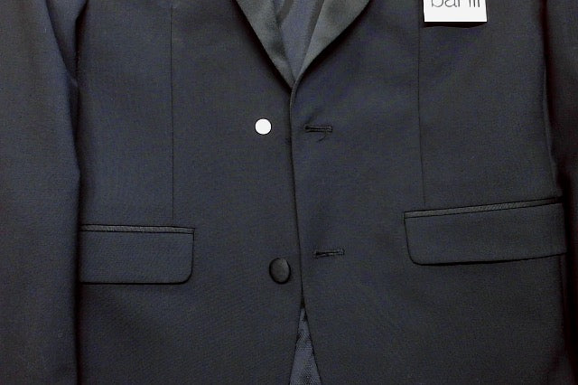 Bar Iii Mens Slim fit Tuxedo Jacket Blazer 38 S Black Solid Stretch