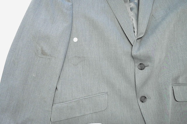 Kenneth Cole Mens Slim fit Suit Jacket Blazer 42 S Light Grey Solid Stretch