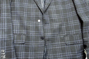 Michael Kors Mens Classic fit Sport Coat Blazer 42 R Navy Blue Plaid Stretch