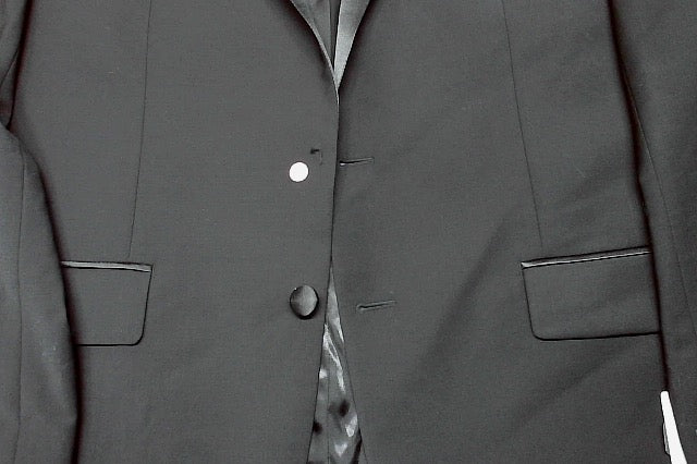 Calvin Klein Mens Slim fit Tuxedo Jacket Blazer 46 R Black Solid Stretch