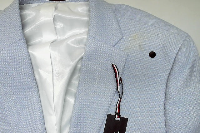 Tommy Hilfiger Mens Modern fit Sport Coat Blazer 48 R Light Blue Solid Stretch