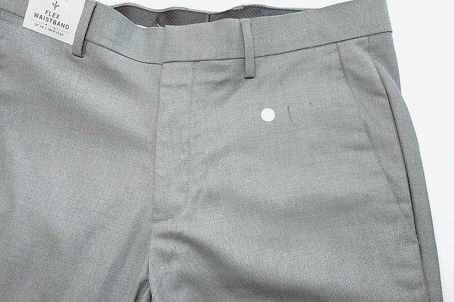 Kenneth Cole Mens Slim fit Dress Pants 30 / 32 Light Grey Solid Stretch