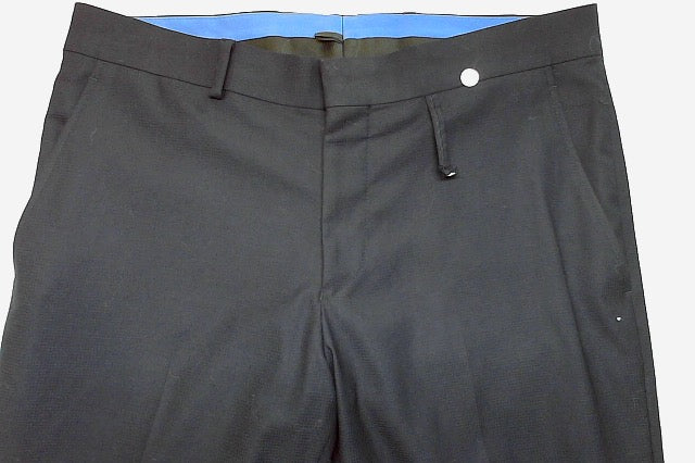 Kenneth Cole Mens Slim fit Dress Pants 32 / 30 Navy Blue Solid Stretch