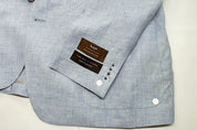 The Men's Store Mens Regular fit Sport Coat Blazer 46 R Light Blue Linen Stretch
