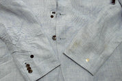The Men's Store Mens Regular fit Sport Coat Blazer 46 R Light Blue Linen Stretch