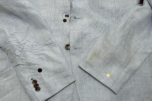 The Men's Store Mens Regular fit Sport Coat Blazer 46 R Light Blue Linen Stretch