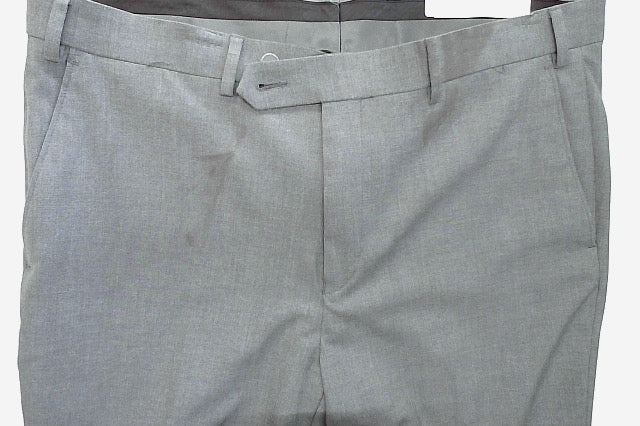 Calvin Klein Mens Skinny fit Dress Pants 36 / 32 Light Grey Solid Stretch
