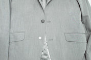 Kenneth Cole Mens Slim fit Suit Jacket Blazer 40 R Light Grey Solid Stretch