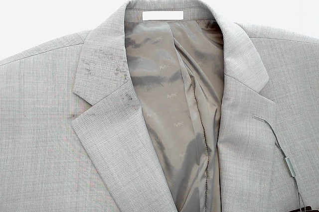 Michael Kors Mens Classic fit Suit Jacket Blazer 46 R Beige Solid Stretch