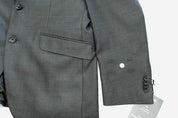 Kenneth Cole Mens Slim fit Suit Jacket Blazer 38 R Gun Metal Grey Solid Stretch