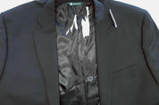 Brooks Brothers Mens Classic fit Suit Jacket Blazer 48 L Black Solid Stretch