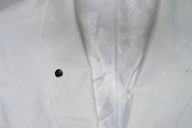 Bar Iii Mens Slim fit Suit Jacket Blazer 44 S White Solid Linen
