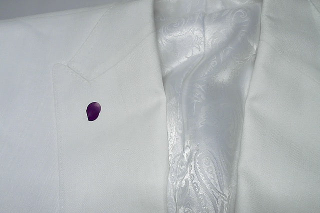 Tayion Mens Classic fit Suit Jacket Blazer 44 L White Herringbone Linen